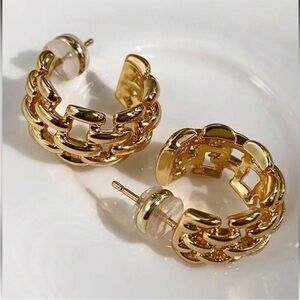 Zara Gold Weave Chunky Earrings
